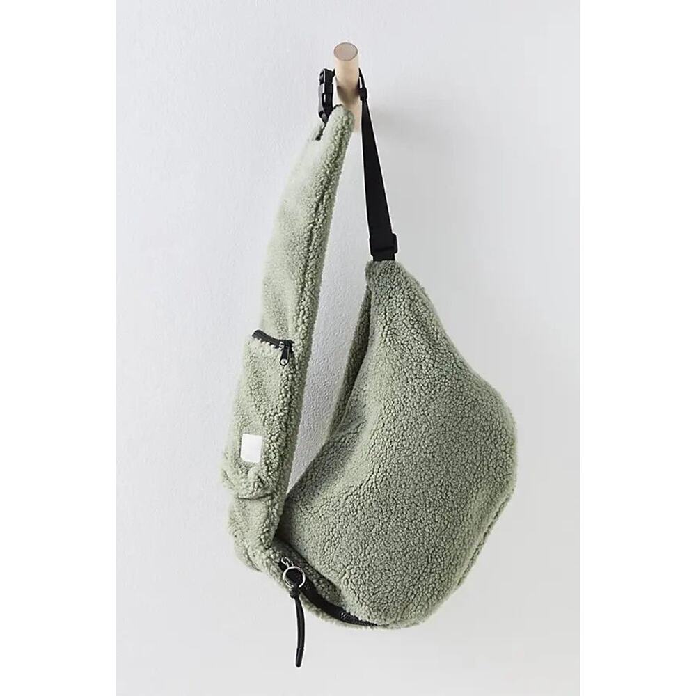 FREE PEOPLE  Overachiever Sherpa Sling Bag - Green NEW $78! - Picture 4 of 6